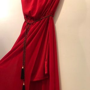 Long strapless dress w/ high slit (small)